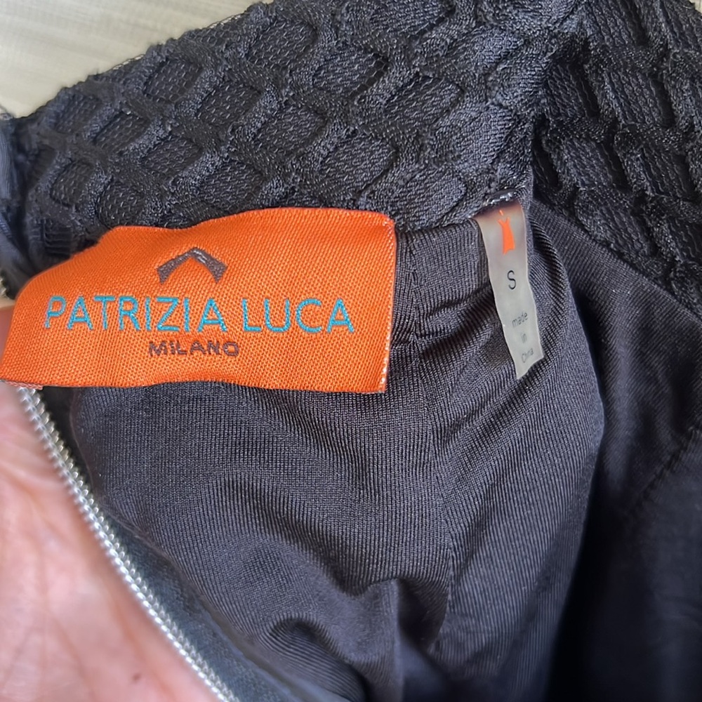 Patrizia Luca Black Eyelet Mesh Netted Midi Asymm… - image 5